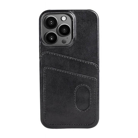 Leather Wallet Case Compatible with iPhone 14 Pro with Card Holder Full Protective Case for Men Women-Black