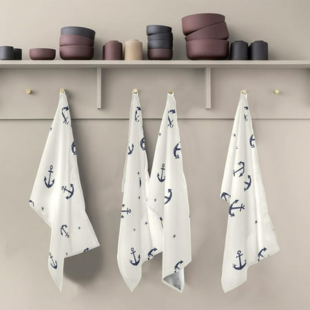 

Kitchen Towels Marine Anchor Pattern Cleaning Towel Absorbent Hand Towels Tea Towels for Home Restaurant Dish Clean 28 x 18 1PC