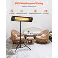 thumbnail image 3 of VEVOR Infrared Heater, 1500W Electric Space Heater with Remote Control, LED Screen w/ 3 Speeds & Timer, Outdoor/Outdoor for Patio,Porch,Dining Room,Studio, 3 of 9