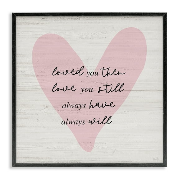 Stupell Industries Love You Still Heart Text & Numbers Painting Black Framed Art Print Wall Art, 12 x 12