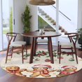 thumbnail image 3 of Round Rug 7Ft Washable Non-Slip, Gingerbread Christmas Circle Area Rugs for Living Room Bedroom, Xmas Balls Branches Farmhouse Indoor Floor Mats Carpet Runner for Home Decor Aesthetic, 3 of 8