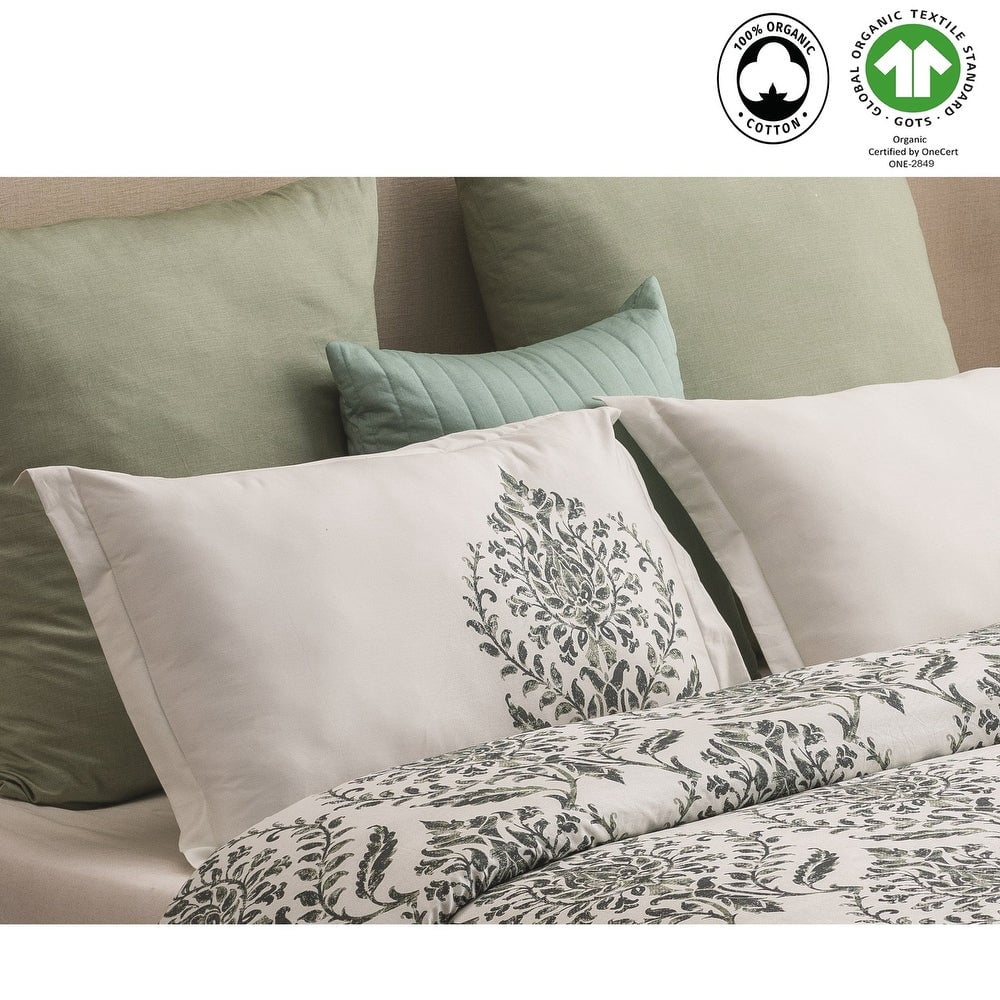 A1HC Reversible Print Organic Cotton Pillow Sham (Set of 2) | GOTS Certified Organic Cotton Pillowcase