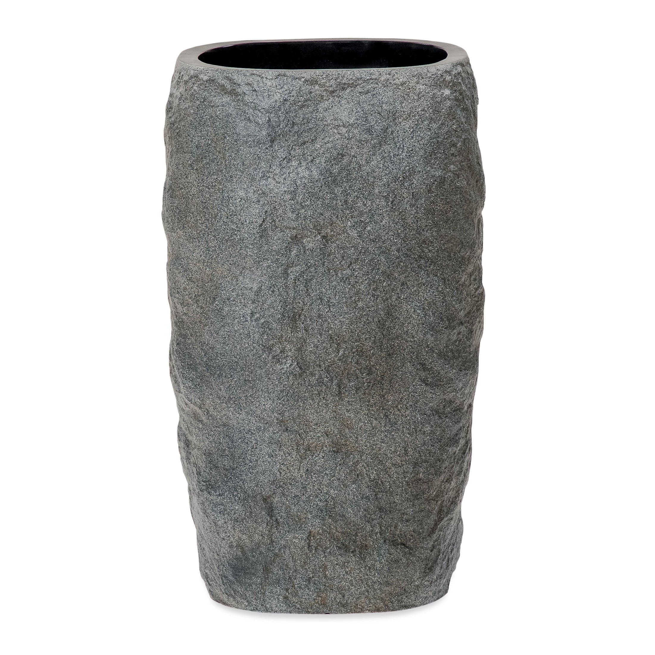 Christopher Knight Home 29.5" Outdoor Garden Urn Planter, Polyresin Stone Look Flower Pot, Gray