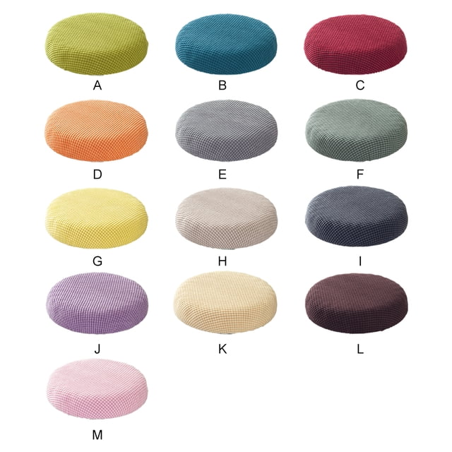 mmirethe And Beautify Stools With Round Cushion Seat Covers Stool Cushions Polyester Easy To Install Grippers Backing Elastic Band dark gray 1Set