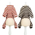 thumbnail image 3 of Flmtop Pet Cat Stripe Pattern Puppy Print T-shirt Four-legged Homewear Dog Clothes Coffee, 3 of 9