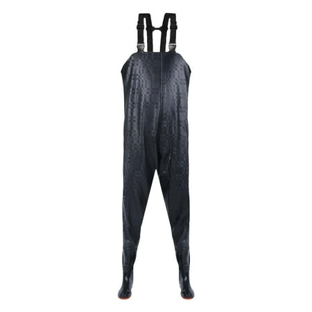 Manxivoo Fishing Gifts for Men Waders Fishing Boots Fishing Trousers with Braces Breathable Crosswater Waders Plus Size Jumpsuit Overalls for Men Black 37