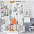 thumbnail image 4 of Guanhe 4Pcs Bathroom Shower Curtain Sets with Rugs,Orange Thanksgiving Maple Leaf Print Bathroom Sets with Shower Curtain Rugs Toilet Seat and Hook, 4 of 9