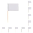 thumbnail image 3 of Toystoory Paquete de 100 suministros de decoración de pasteles, banderas de palillos de en blanco, herramientas sólidas para hornear de Blanco 10piezas, 3 of 6