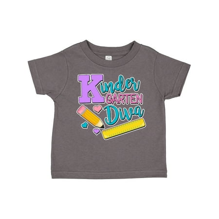 

Inktastic Kindergarten Diva with Pencil and Ruler Gift Toddler Toddler Girl T-Shirt