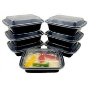 Unbranded 12 oz. Black Oblong Microwaveable Food Freezer Storage Container +Lid (Pack of 10 )