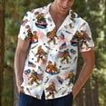 thumbnail image 5 of Bigfoot Hawaiian Shirt For Men Bigfoot Shirts Button Down Short Sleeve Shirt For Men Men's USA Flag Fourth Of July, 5 of 6