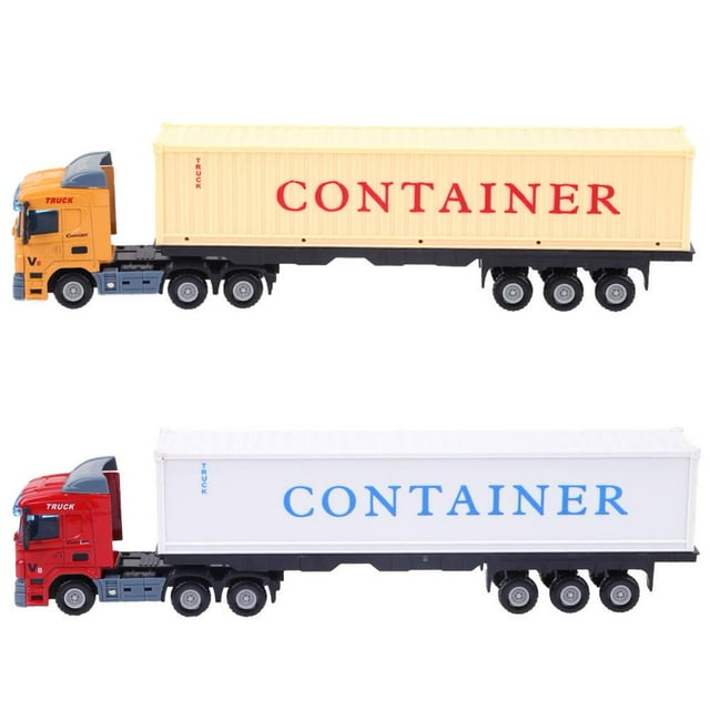 1 43 Alloy Vehicle Model Simulation Container Truck Model Kids Toy(Red)