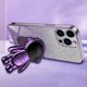 thumbnail image 3 of KAIYANG Funda para iPhone 16 Pro con soporte de astronauta, carcasa de PC y TPU con purpurina brillante, color negro, morado y multicolor, 3 of 5