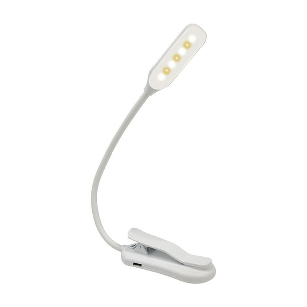 Lámpara de escritorio con luz de lectura recargable para libros en la cama.