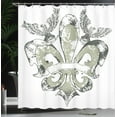 thumbnail image 4 of Ambesonne Floral Shower Curtain, Eagle Emblem Victorian, 69"Wx75"L, Tan White, 4 of 5