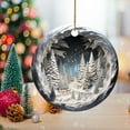 thumbnail image 2 of Kedshhgu Christmas Forest Snowhouse Nativity Pendant Circular Flat Acrylic Christmas Tree Hanging Decoration Home Office Table Decor Winter Holiday Birthday Party Gifts Supplies, 2 of 6