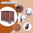 thumbnail image 3 of Commercial Laundry cart with Wheels,400L Large Laundry Basket with Wheels,Laundry Hamper on Wheels Heavy Duty with Steel Frame and Oxford Cloth, 440Lbs Load (Brown), 3 of 6
