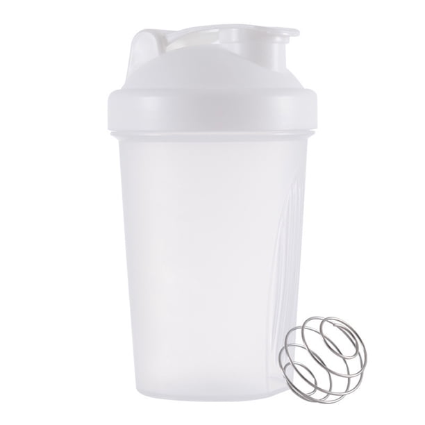Botella de agua deportiva a prueba de fugas Billuyoard con bolas agitadoras tamaño portátil ligero color blanco