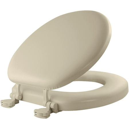 - Mayfair Easy•Clean Round Cushioned Vinyl Soft Toilet Seat in Bone