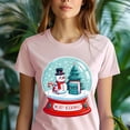 thumbnail image 5 of Merry Bookmas Snow Globe T-Shirt | Cute Book Lover Holiday Reading Tee, Light Pink, Size 3XL, 5 of 6