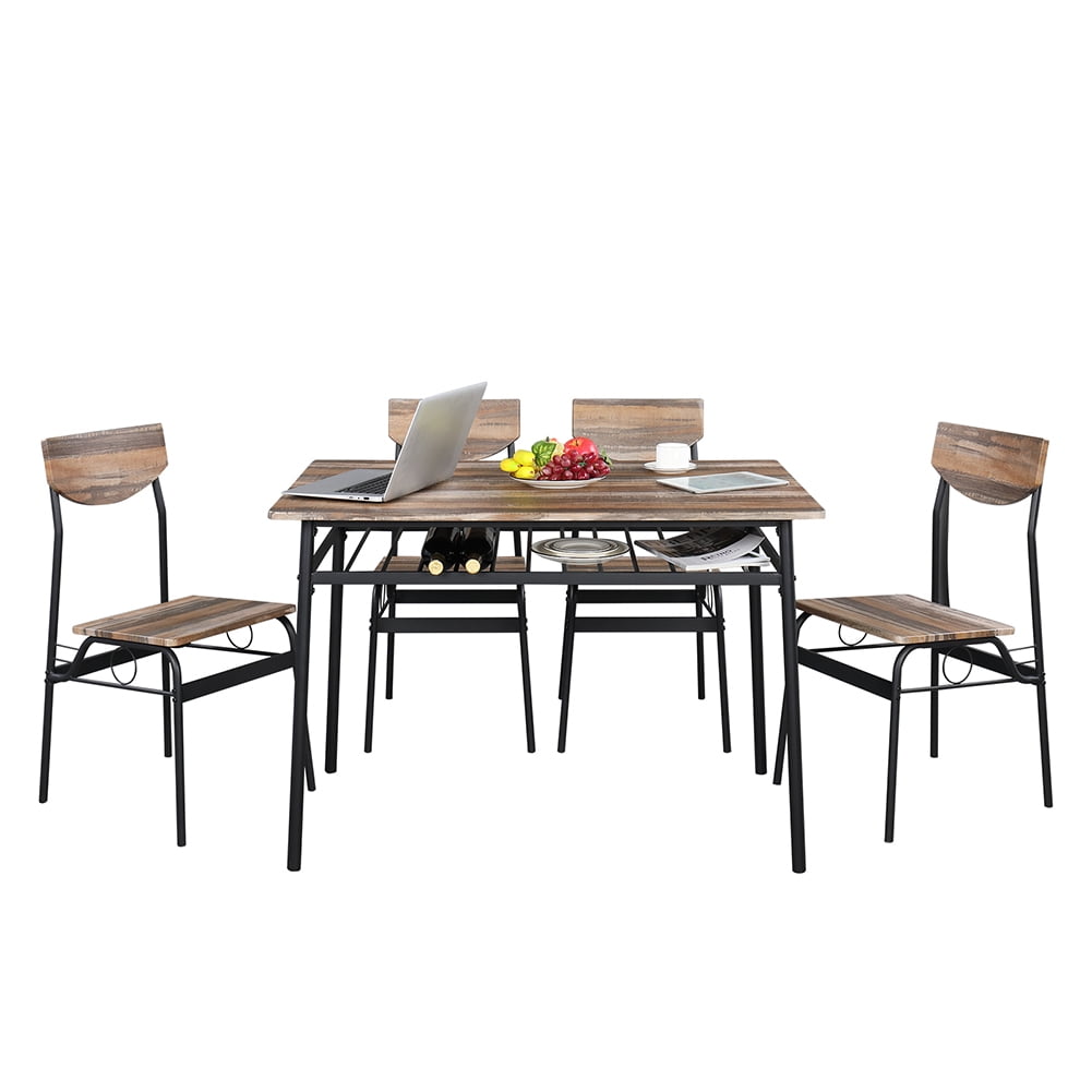 Kadyn 5 PC Dining Set, Dining Table and Chair Set for 4, Kitchen Table Sets with 4 Chairs, Natural Kadyn 5 PC Dining Set, Dining Table and Chair Set for 4, Kitchen Table Sets with 4 Chairs, Natural
