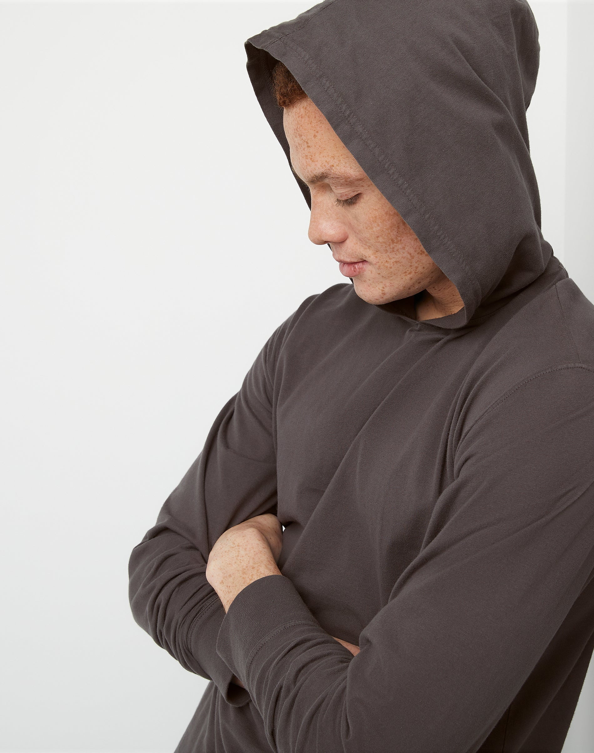 Hanes Men's Garment Dyed Cotton Long Sleeve T-Shirt Hoodie, Sizes S-3XL