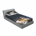 thumbnail image 3 of Ambesonne Galaxy Fitted Sheet & Pillow Sham Set, Galaxy Solar Adventure, Queen, Blue White, 3 of 3