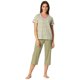 thumbnail image 3 of SCHIESSER conjunto pijama mujer - ropa de dormir, manga corta 3/4, pijama, estampado, algodón Verde/Blanco XL (X-Large), 3 of 5