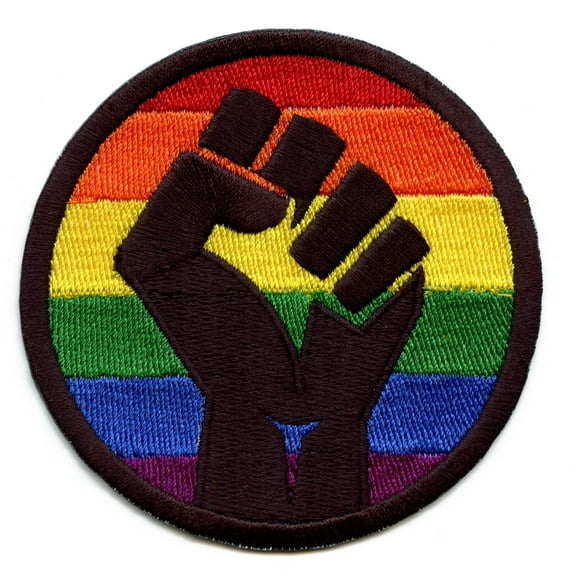 BLM Rainbow Pride Fist Patch LGBTQ  Embroidered Iron On
