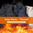 thumbnail image 6 of comerut Winter Waistcoat Padded Sleeveless Solid Color Cardigan Zipper Keep Warm Thicken Plus Size Winter Cotton Waistcoat for Daily Wear, 6 of 8