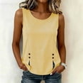 thumbnail image 2 of VBVC Women's Gingham Side Slit Tank Top, Ladies' Sleeveless Blouse, Casual Button Detail Shirt For Women,Yellow,S-3XL, 2 of 10