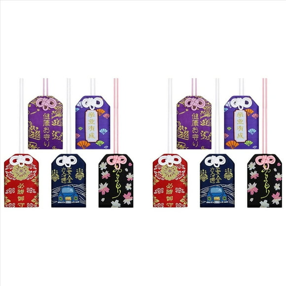 10 Pieces Japanese Omamori Sachet Lucky Amulet Charms for Health/Education/Love/Success/Traffic Safety, 5 Styles