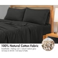 thumbnail image 5 of Royale Linens 300 Thread Count 100% Long Staple Combed Cotton Flat Sheet - Super Soft - Top Sheets - Full Flat Sheet Sold Separately - Breathable, Cool & Crisp Percale Sheets Only (Full, Black), 5 of 10