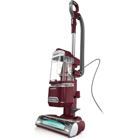 Restored Shark QU491QRD Detect Lift-Away Upright Vacuum with PowerFins Detect Corded Self-Cleaning Brushroll, Anti-Allergen and Odor Neutralizer Technology-Red (Refurbished)