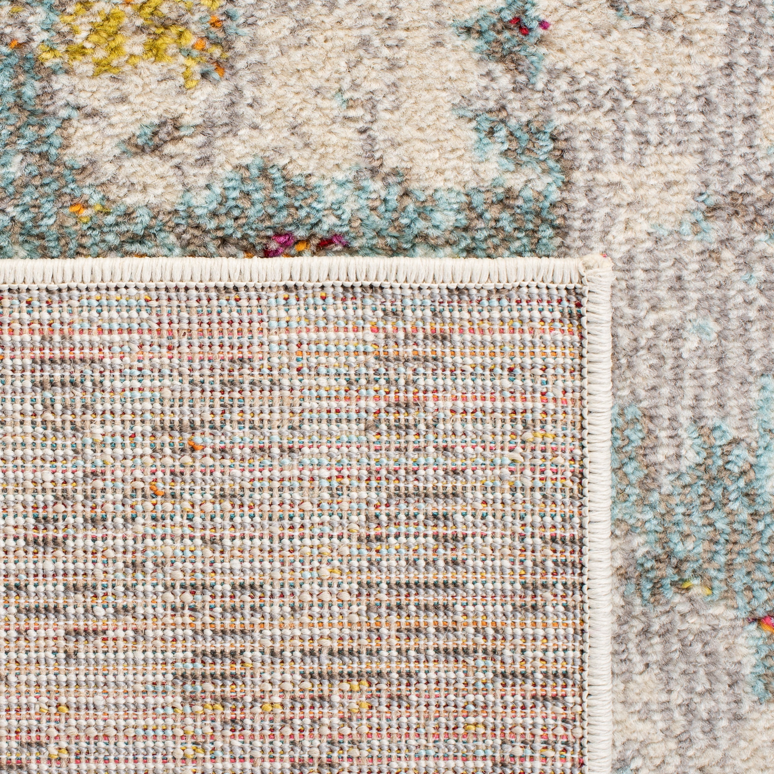 SAFAVIEH Madison Nita Vintage Floral Area Rug, Grey/Gold, 6'7" x 6'7" Square