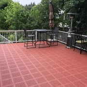 Greatmats StayLock Perforated PVC Plastic Interlocking Outdoor Wet Area and Home Playground Flooring, Deck and Pool Surround Floors Black, 26 Pack, 1x1 Ft x 9/16 inch