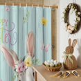 thumbnail image 6 of Easter Shower Curtain Bunny Easter Eggs Shower Curtains for Bathroom Decor, Waterproof Polyester Shower Curtain Set with Hooks, Standard Size 72" x 72" Rabbit Spring Floral Wood Grain, 6 of 9