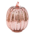 thumbnail image 3 of Yyuenw Rose Gold Glass Pumpkin Light, LED Timer Battery Operated Halloween Fall Decor, Mercury Glass Table Centerpiece for Home Mantel, 3 of 8
