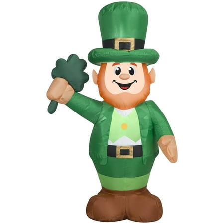 Gemmy Airblown Inflatable Leprechaun, 3.5 ft Tall, Green