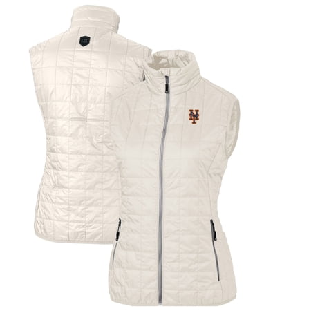 Women s Cutter & Buck Cream New York Mets Rainier PrimaLoft Eco Full-Zip Puffer Vest