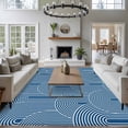 thumbnail image 5 of Rectangle Rug 6x9ft Area Rug, Bohemian Abstract Geometric Arch Area Rugs for Living Room Bedroom, Abstract Navy Blue Floor Mat Non-Slip Non-Shedding Carpet Indoor Accent Rugs, 5 of 9