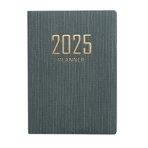 Organizador de cuaderno mini A7 Planificador diario Cuaderno de viaje Diario, Planificador diario en inglés 2025 Cuaderno A7 (Verde Militar)