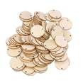 thumbnail image 1 of 100pcs Wooden Slices Round 2-hole Straight Unfinished Natural Wooden Circles Diy Pendant Accessories, 1 of 4