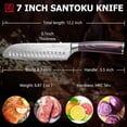 thumbnail image 2 of Santoku Knife, 7 Inch Kitchen Ultra Sharp Edge - Forged High Carbon German Stainless Steel, Professional Chef Knife with Ergonomic Handle, Gifts for Men and Women, 2 of 4