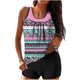 thumbnail image 2 of Traje de baño de dos piezas para mujer, trajes de baño para mujer, traje de baño de dos piezas con espalda de tirantes y estampado conservador para mujer, vestido de baño para mujer, 2 of 5