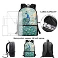 thumbnail image 6 of Uorisanigo 17 Inch School Backpack for Boys 5-12 Year, Large Capacity School Bag for Boys, Peacock Print Casual Daypack Elementary Kindergarten Schoolbags, 6 of 6
