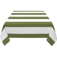 thumbnail image 3 of Olive Green and White Stripes Soft Tablecloth Square Dinng Table Covers for Kitchen & Table Linens 60" x 60", 3 of 8