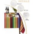 thumbnail image 2 of Mexican Stripes Table Cloth 60x84 Inch Rectangle, Rainbow Colorful Stripe Gradient Waterproof Tablecloth Washable Table Cover for Party Picnic Dinner Decor, 2 of 9