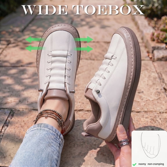 Women's Leather Barefoot Shoes – Wide Toe Box Zero Drop Slip-on for Running, Walking & Casual