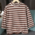 thumbnail image 4 of Thetops Infant 1-2T 100% Cotton Striped Long Sleeve Shirt, Khaki Mock Neck, Hypoallergenic Durable, Everyday Wear for Baby Girls Boys, 4 of 4